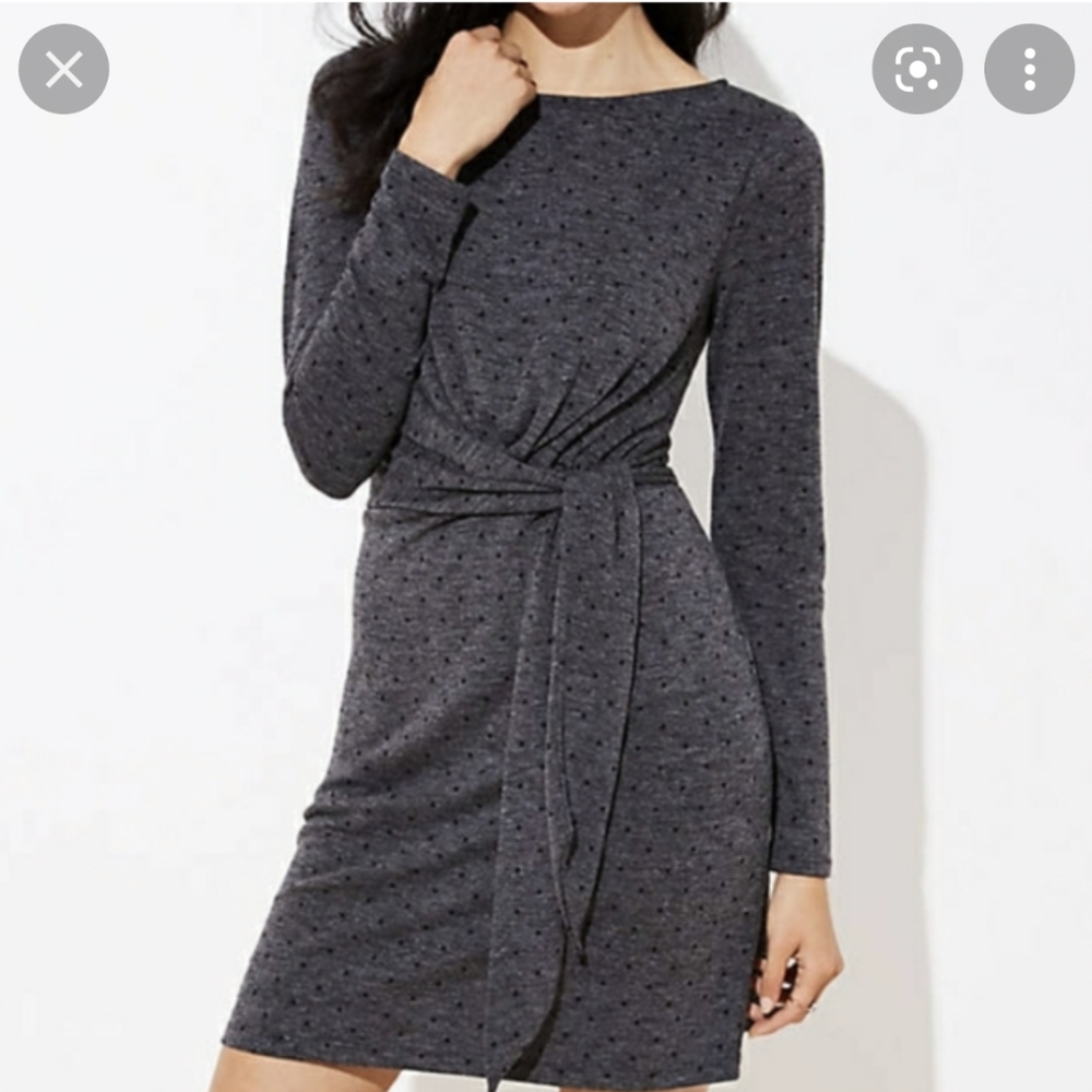 Loft polka dot wrap dress